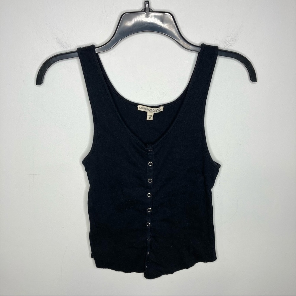Express one eleven snap button ribbed tank top size medium